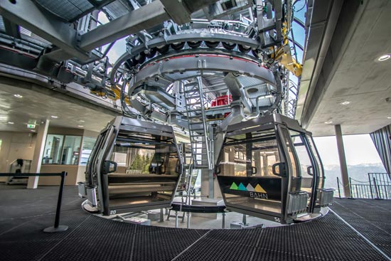 Cable cars in the middle station