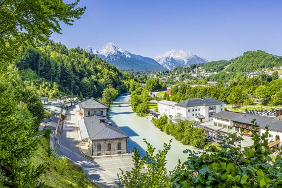 Salt mine from above with a view of the Watzmann Salt mine from above with a view of the Watzmann