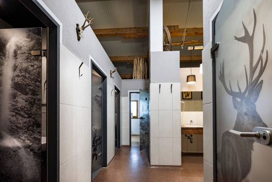 Interior view of the smaller sanitary building Interior view of the smaller sanitary building