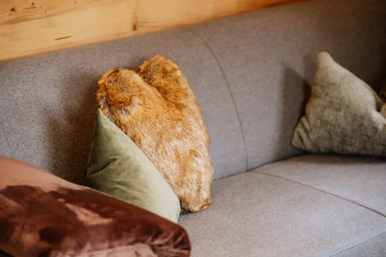 Detailansicht Kissen auf der Couch.