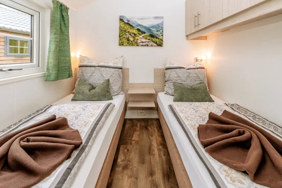 Innenansicht Einzelbetten Chalet.