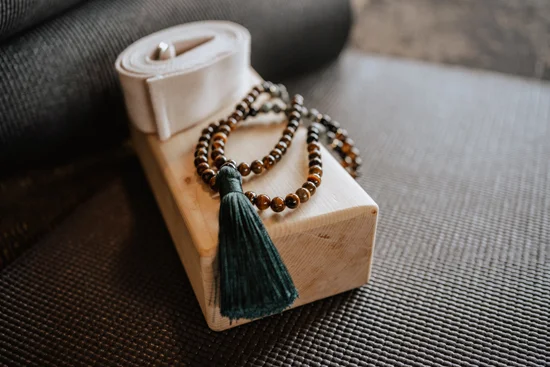 Close-up photo of yoga equipment